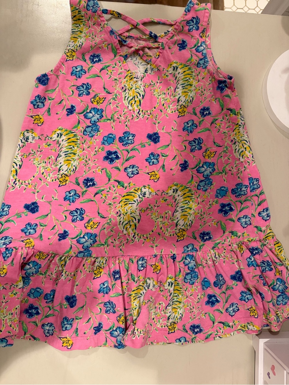 Lilly Pulitzer Pink Floral & Tiger Print Sleeveless Dress - Picture 2 of 3